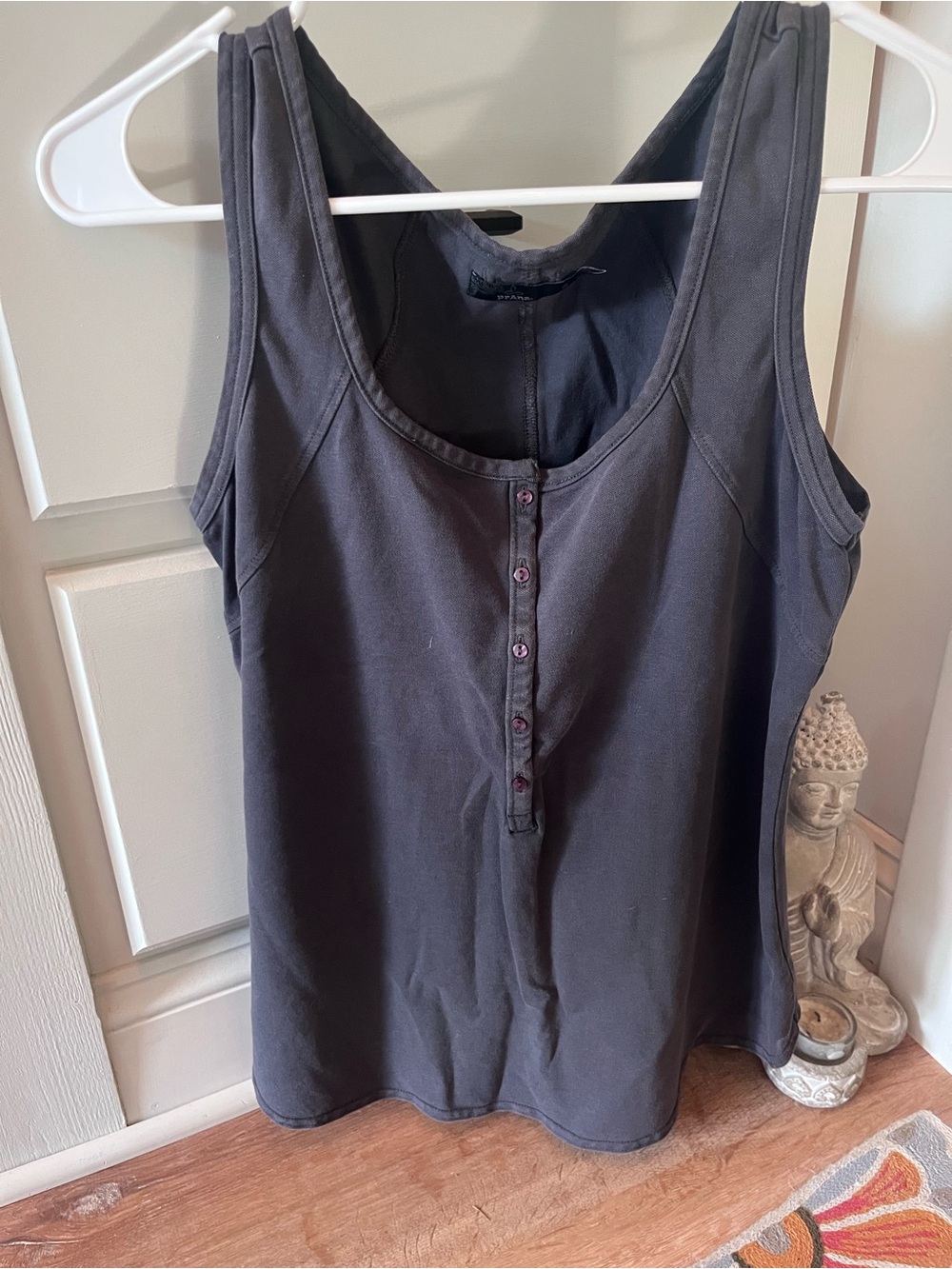 Prana Black Sleeveless Henley Tank